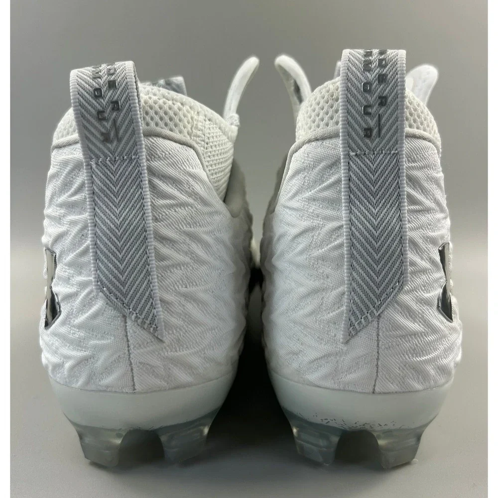 Under Armour Spotlight Clone 3 MC Men Size 8.5 White Silver Football Cleats NEW - Picture 4 of 6